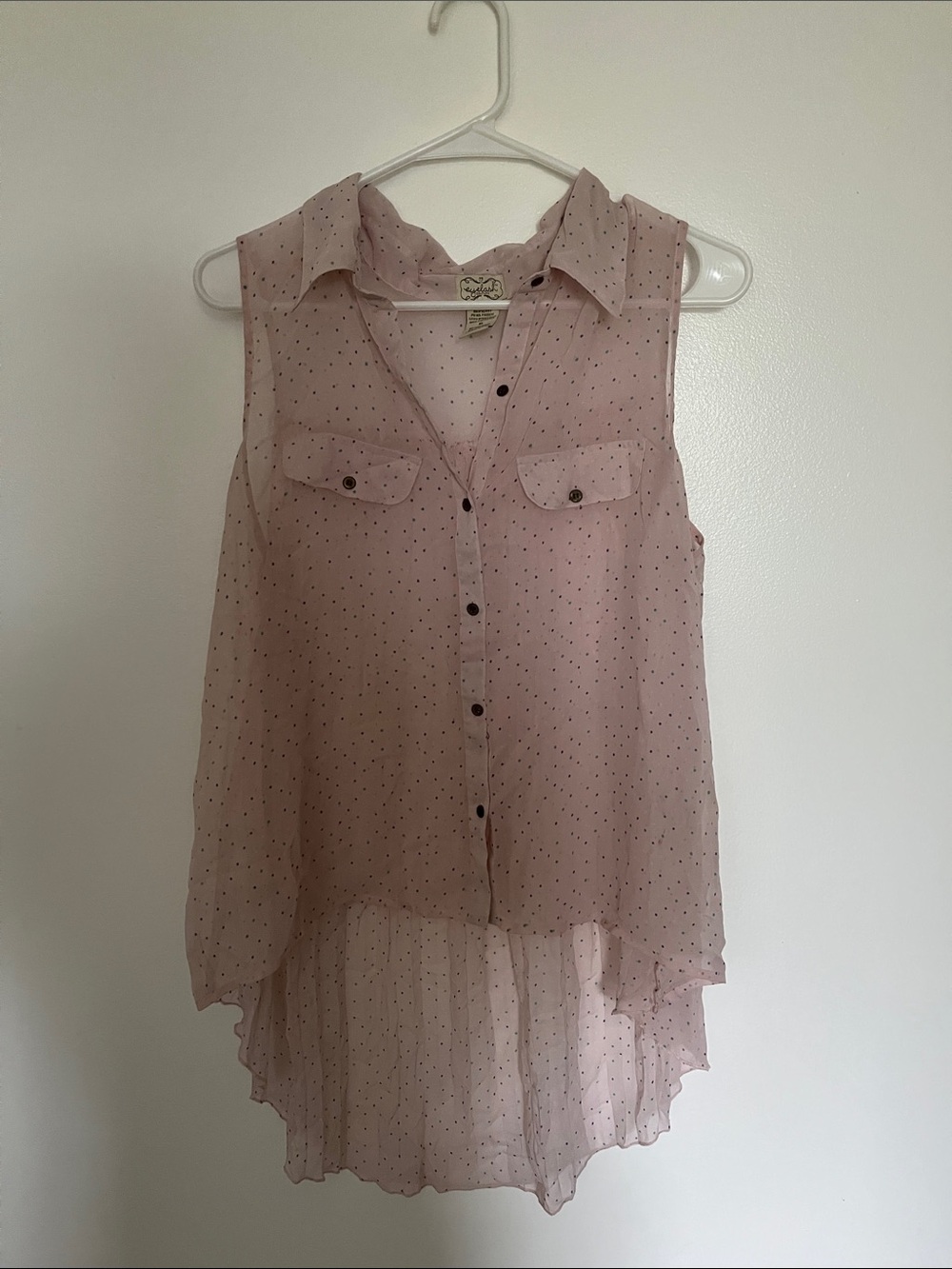 Eyelash couture Blush Pink Button-Down Top
